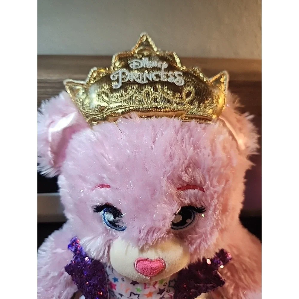 Build-A-Bear Disney Princess Sparkly Pink Bear Crown Plush 16